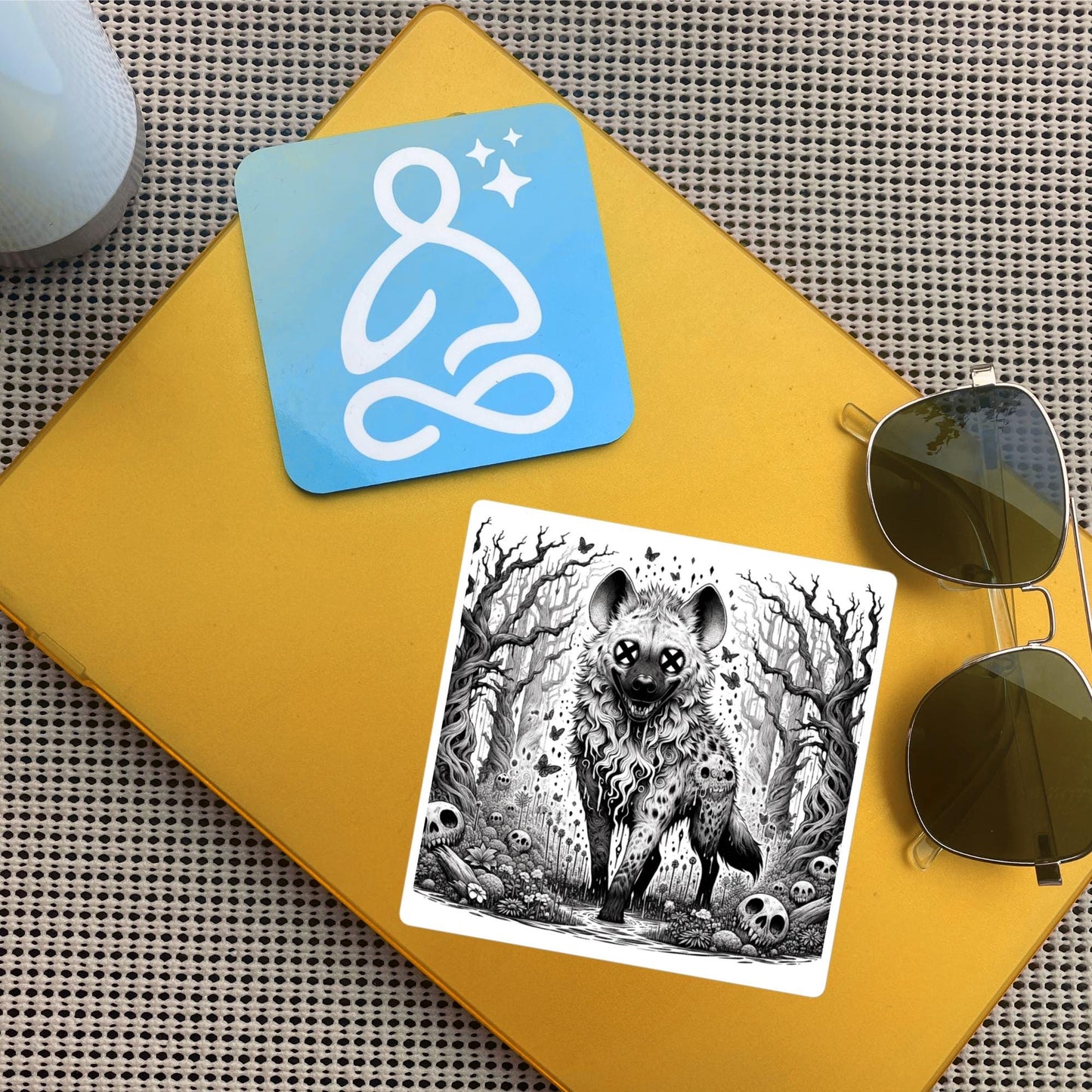 Dark Forest Spooky Creepy Weirdcore Hyena Waterproof Vinyl Sticker