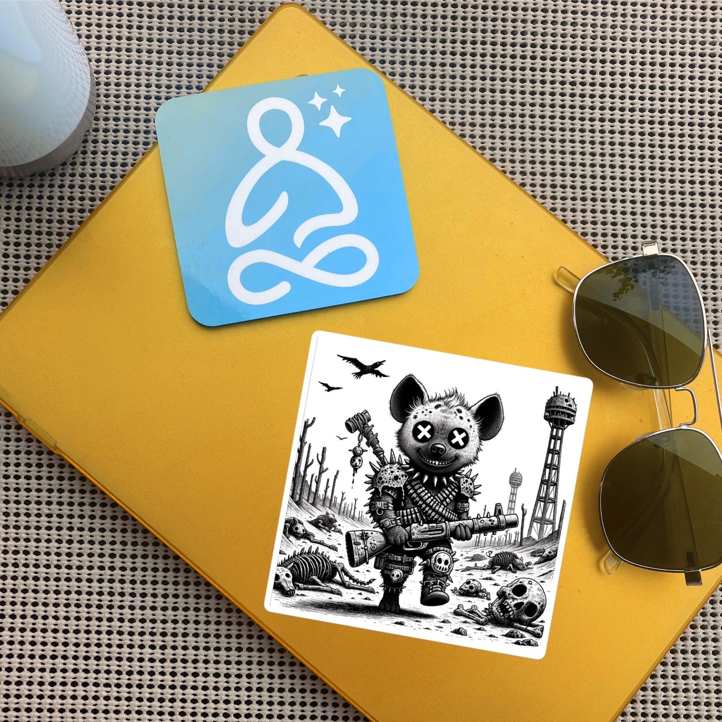 Creepy Cute Apocalypse Dystopian Hyena Waterproof Vinyl Sticker