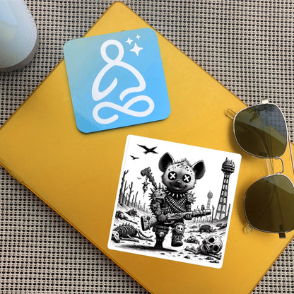 Creepy Cute Apocalypse Dystopian Hyena Waterproof Vinyl Sticker