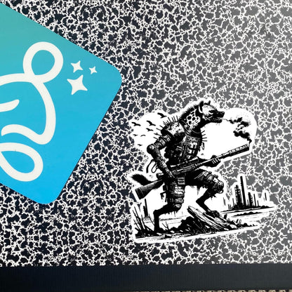 Apocalyptic Gothic Dystopian Grunge Hyena Vinyl Sticker