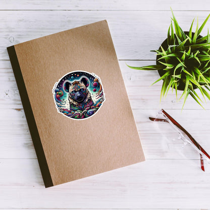 Galactic Cosmic Weirdcore Colorful Hyena Waterproof Vinyl Sticker