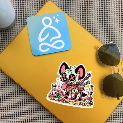 Weirdcore Gore Zombie Hyena Grunge Waterproof Vinyl Sticker