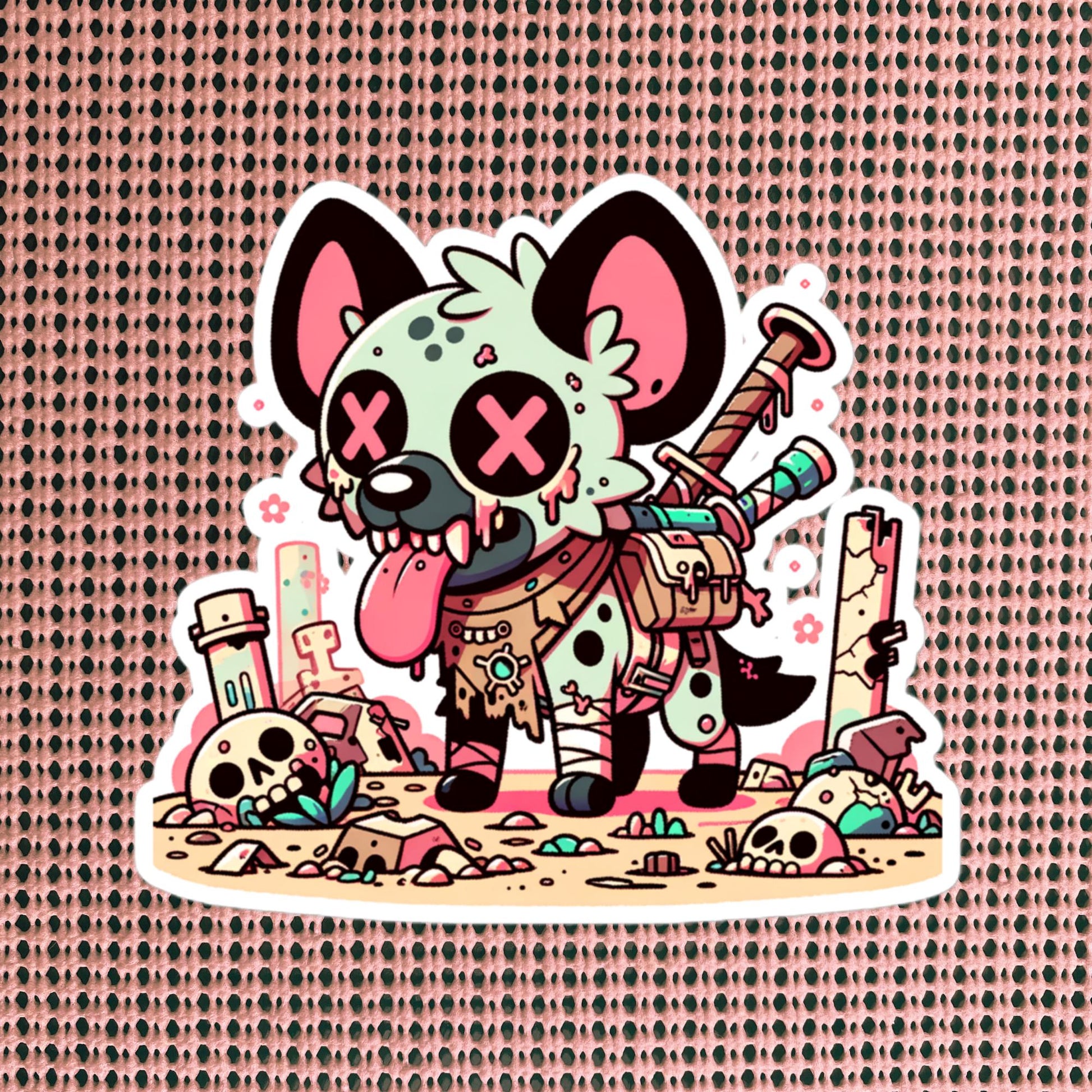 Weirdcore Gore Zombie Hyena Grunge Waterproof Vinyl Sticker