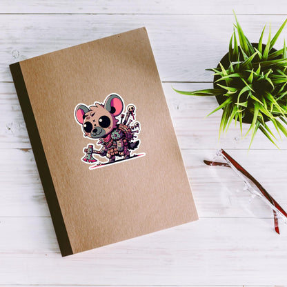 Dystopian Creepy Cute Weirdcore Zombie Hyena Kawaii Waterproof Vinyl Sticker