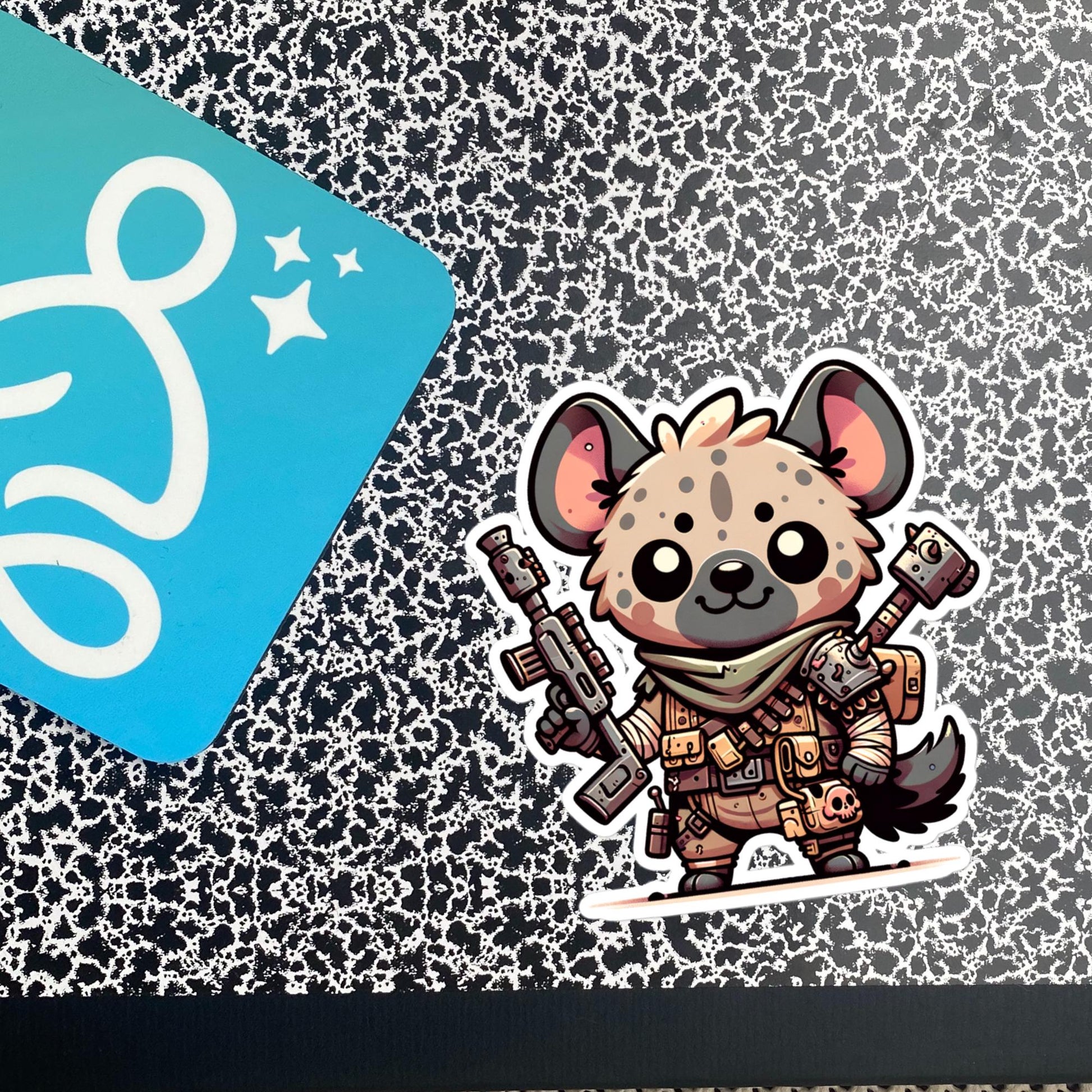 Dystopian Apocalyptic Creepy Cute Hyena Waterproof Grunge Vinyl Sticker