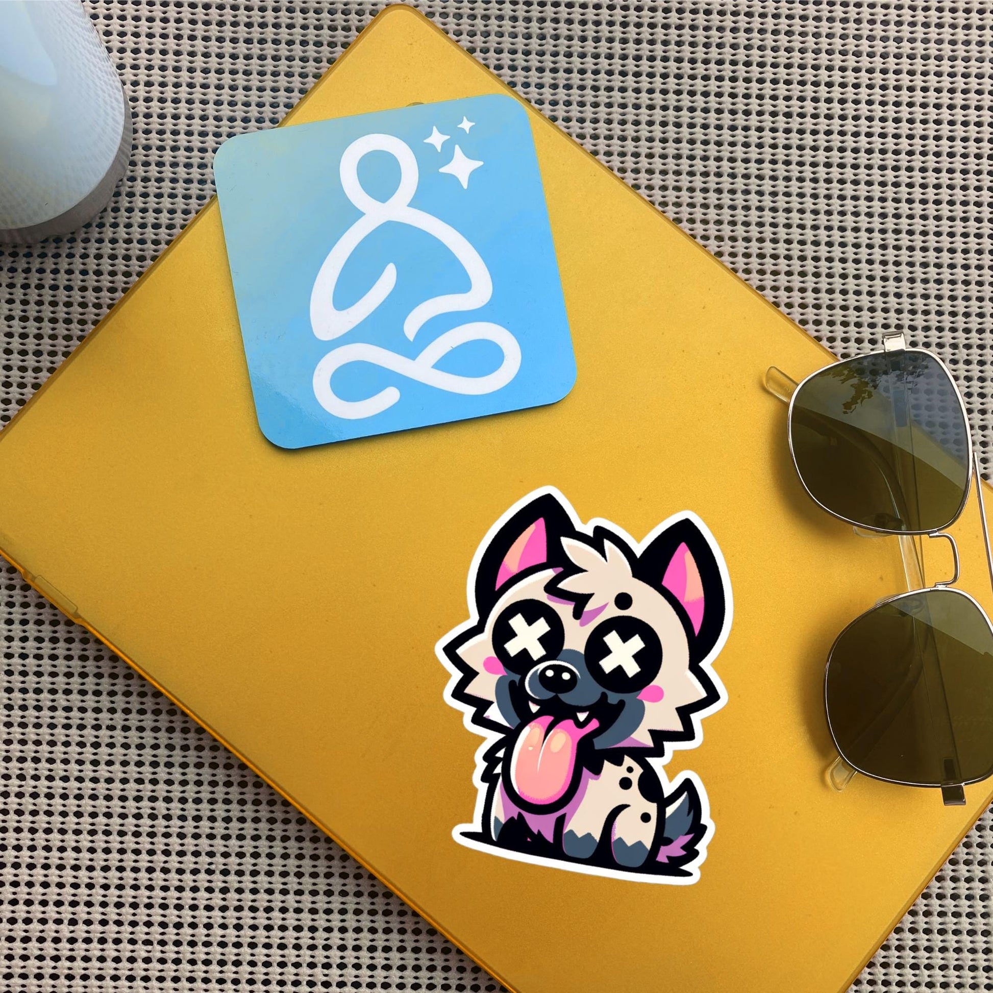 Creepy Cute Weirdcore Kawaii Hyena Waterproof Grunge Vinyl Sticker