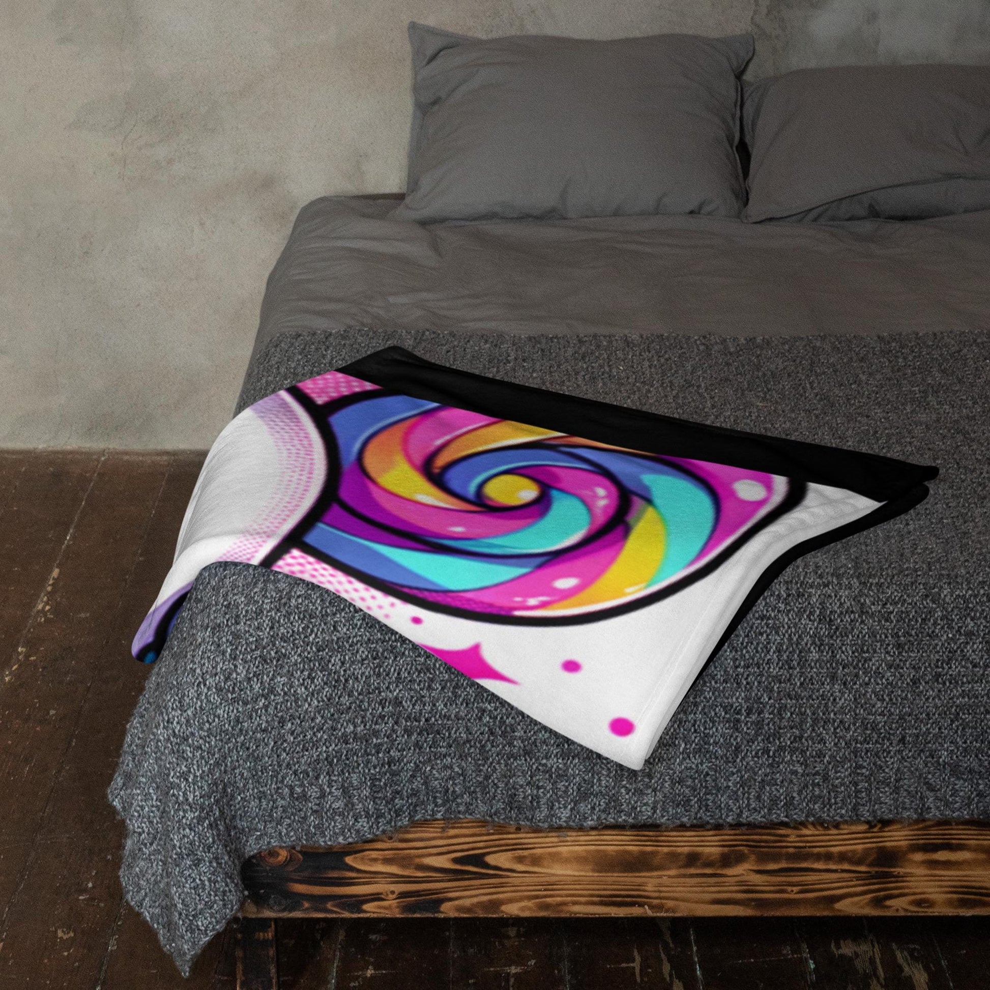 Halloween Hyena Y2K Candy Core Grunge Throw Blanket Spooky Gang Weirdcore Neon Gothic Room Decor