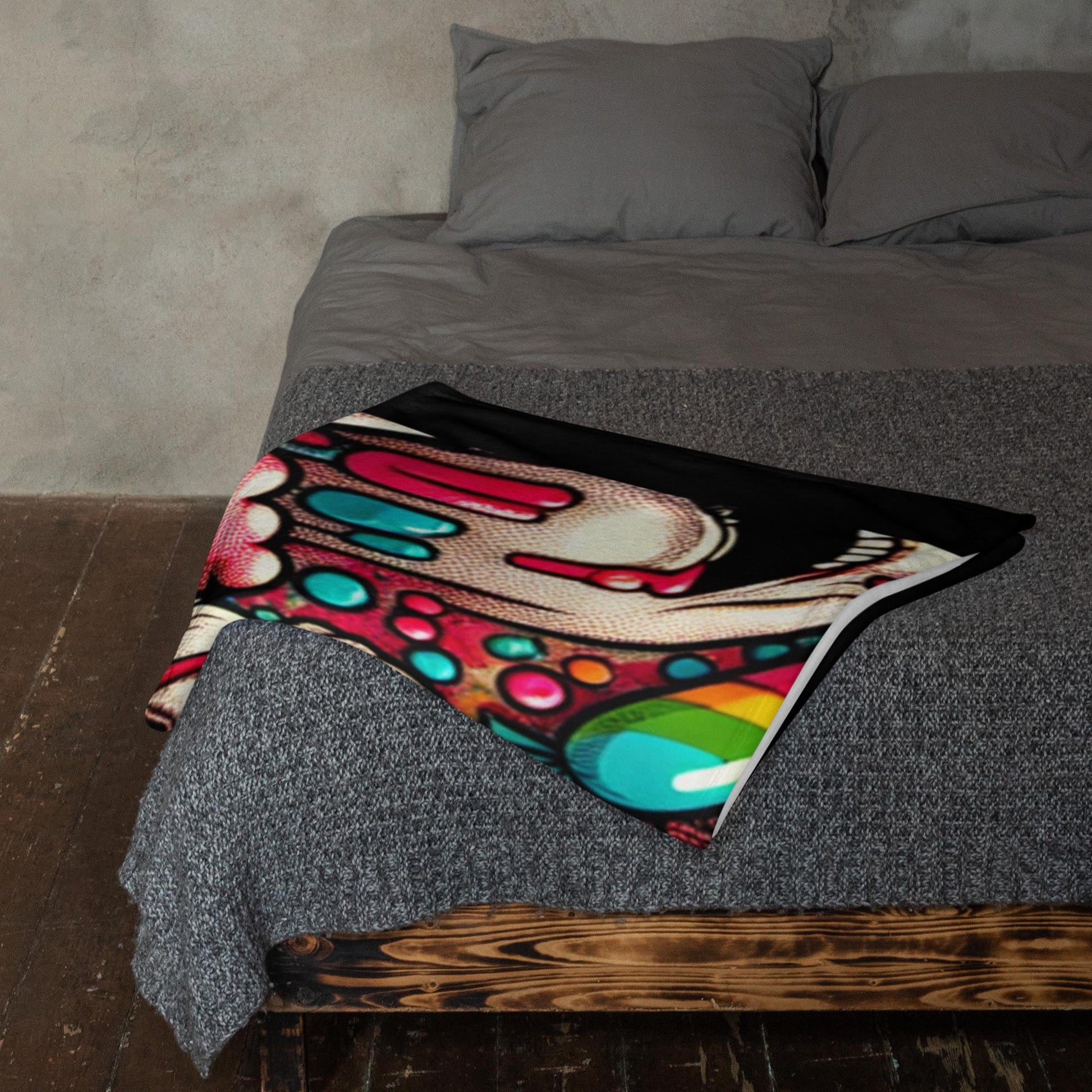 Horror Clowns Screaming Halloween Throw Blanket Clowncore Grunge Gothic Room Decor