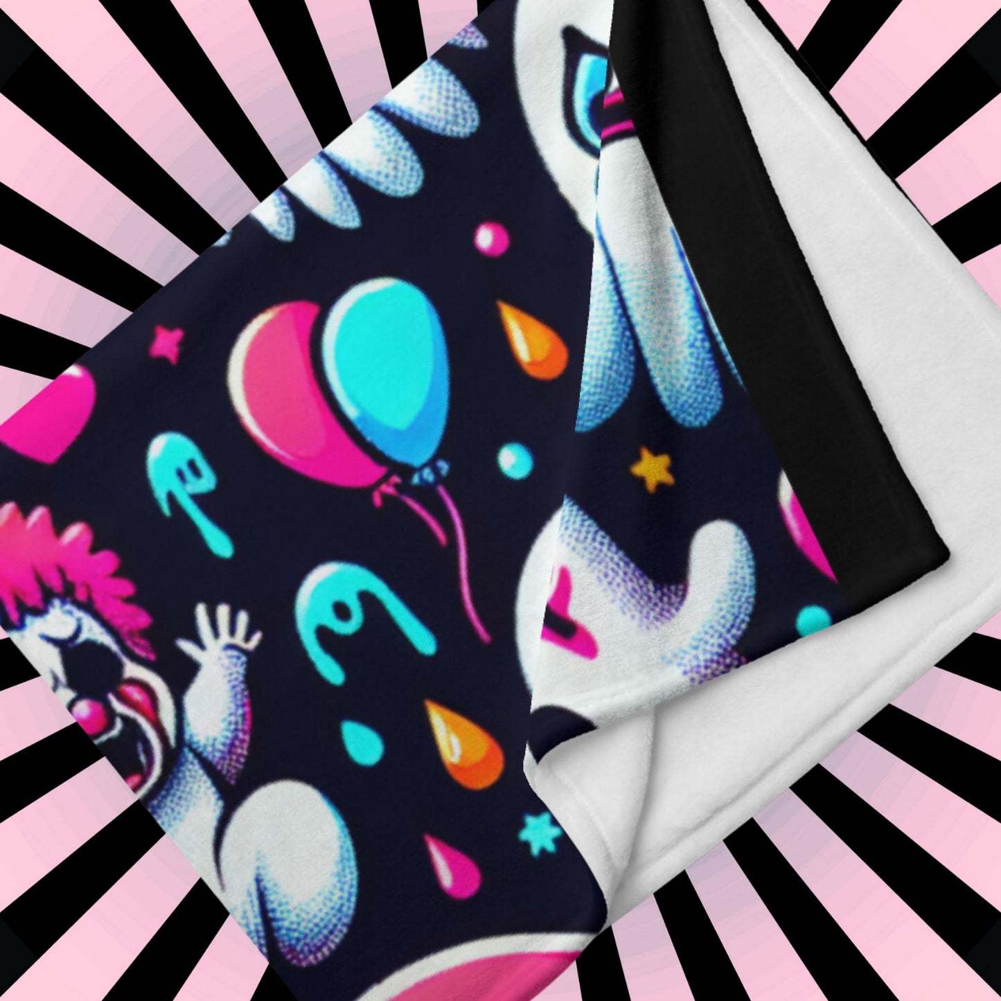 Blanket Halloween Clowncore Neon Goth Horror Throw Blanket Y2K Grunge Room Decor