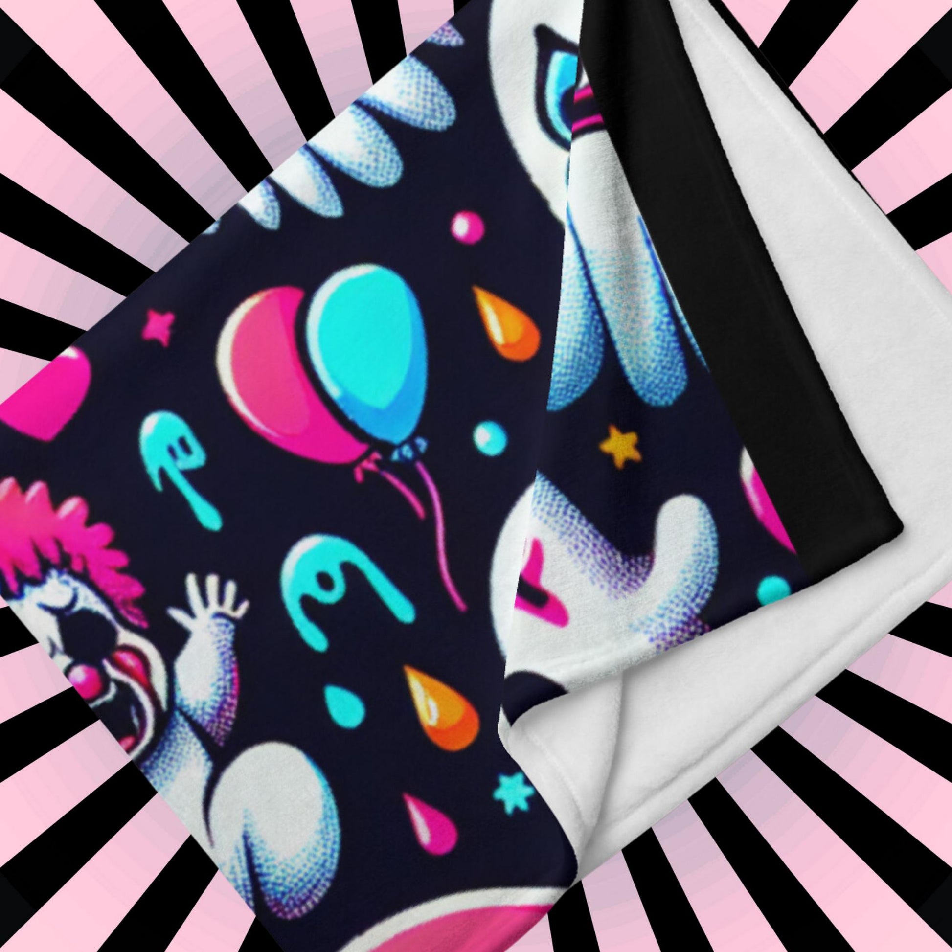 Blanket Halloween Clowncore Neon Goth Horror Throw Blanket Y2K Grunge Room Decor