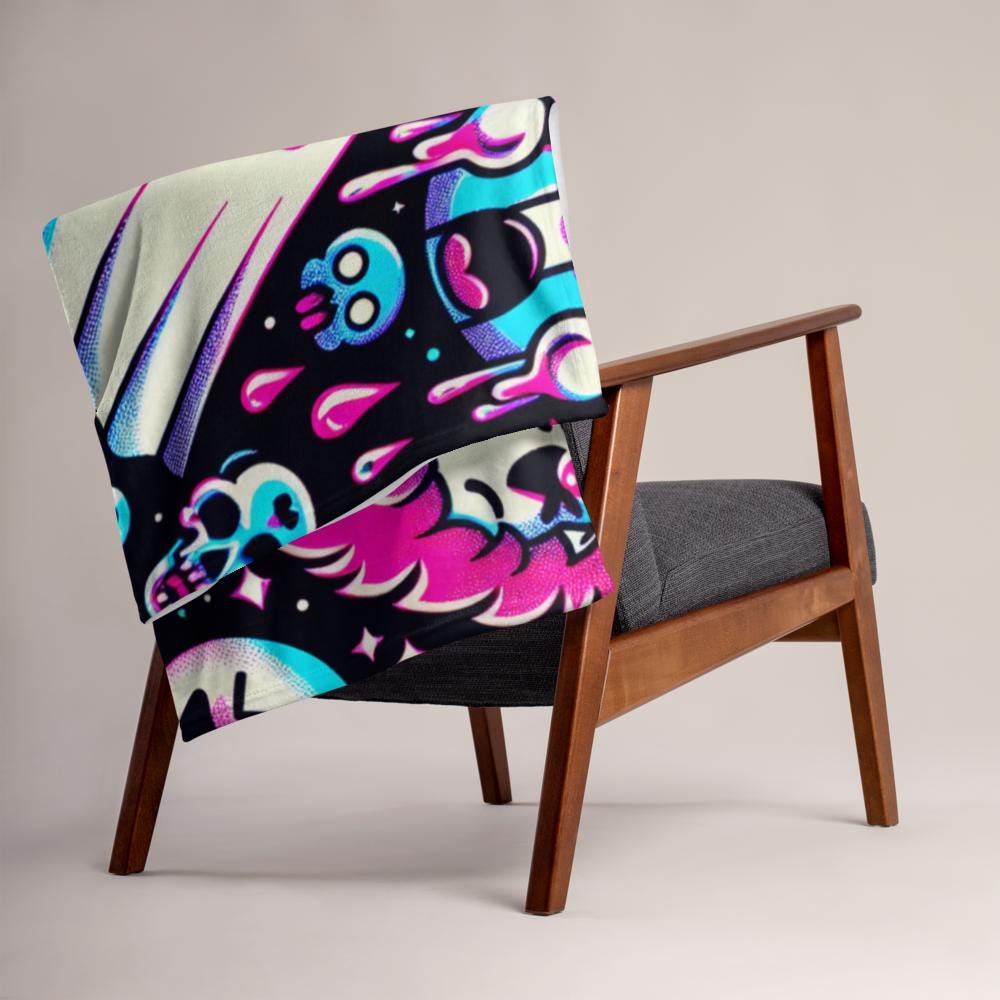 Blanket Candy Gore Y2K Grunge Halloween Throw Blanket Neon Goth Spooky Weirdcore Decor