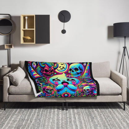 Blanket Halloween Candy Gore Scared Ghost Throw Blanket Horror Neon Goth Y2K Grunge Room Decor