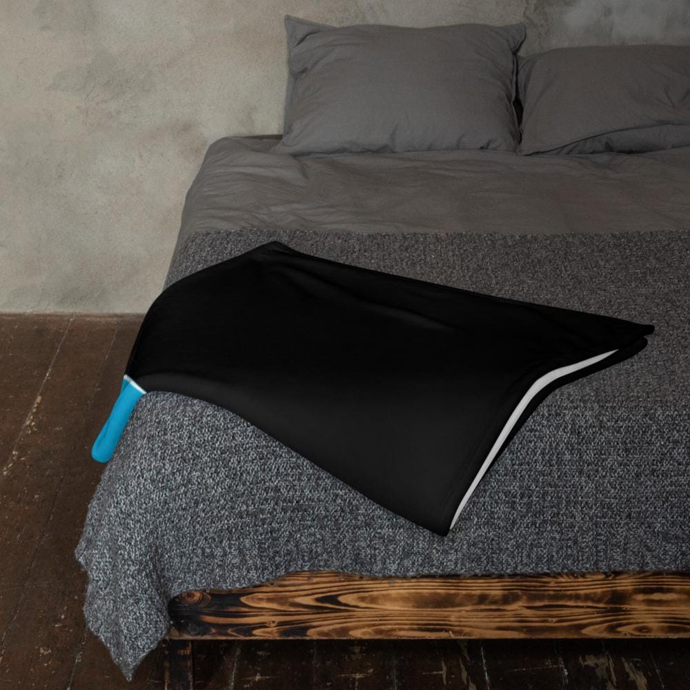 Blanket Cute Sad Ghost with Mushroom Elves Grunge Y2K Throw Blanket Spooky Gothic Weirdcore Decor