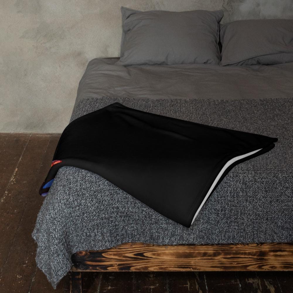 Blanket Defeated Mushroom Ghost and Demon Weirdcore Throw Blanket Y2K Grunge Halloween Room Decor