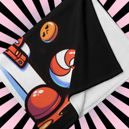 Blanket Defeated Mushroom Ghost and Demon Weirdcore Throw Blanket Y2K Grunge Halloween Room Decor