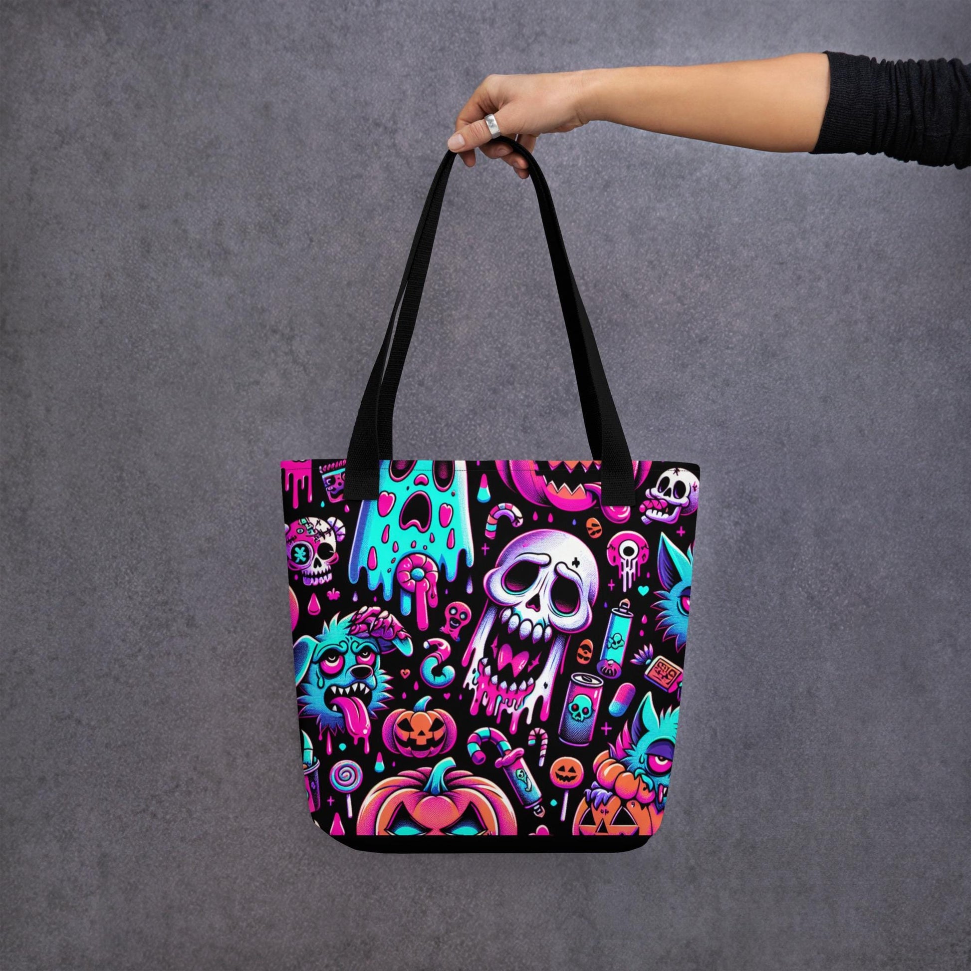TOTE BAG Gothic Grunge Neon Goth Darkcore Weirdcore Ghost Gore Trick or Treat Dark Aesthetic Halloween Tote Bag