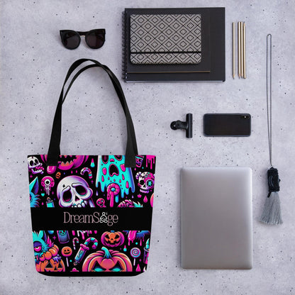 TOTE BAG Gothic Grunge Neon Goth Darkcore Weirdcore Ghost Gore Trick or Treat Dark Aesthetic Halloween Tote Bag