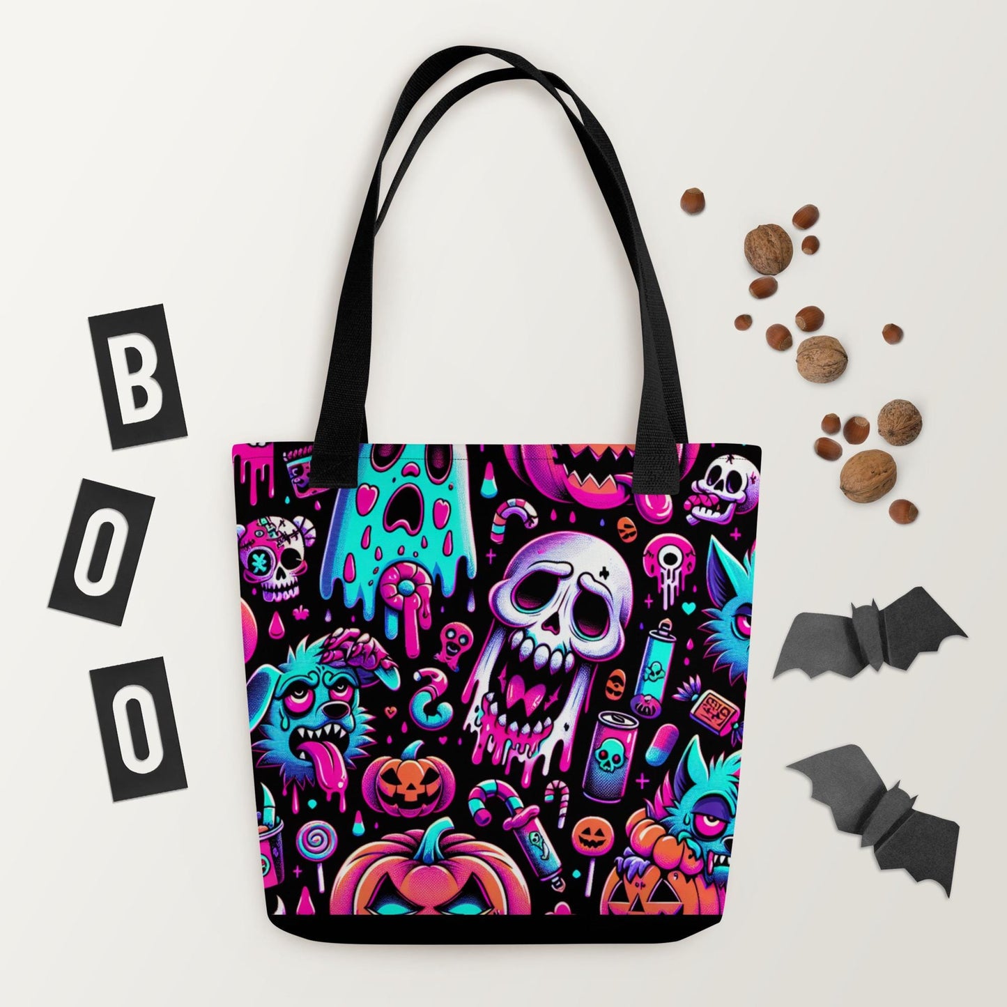 TOTE BAG Gothic Grunge Neon Goth Darkcore Weirdcore Ghost Gore Trick or Treat Dark Aesthetic Halloween Tote Bag