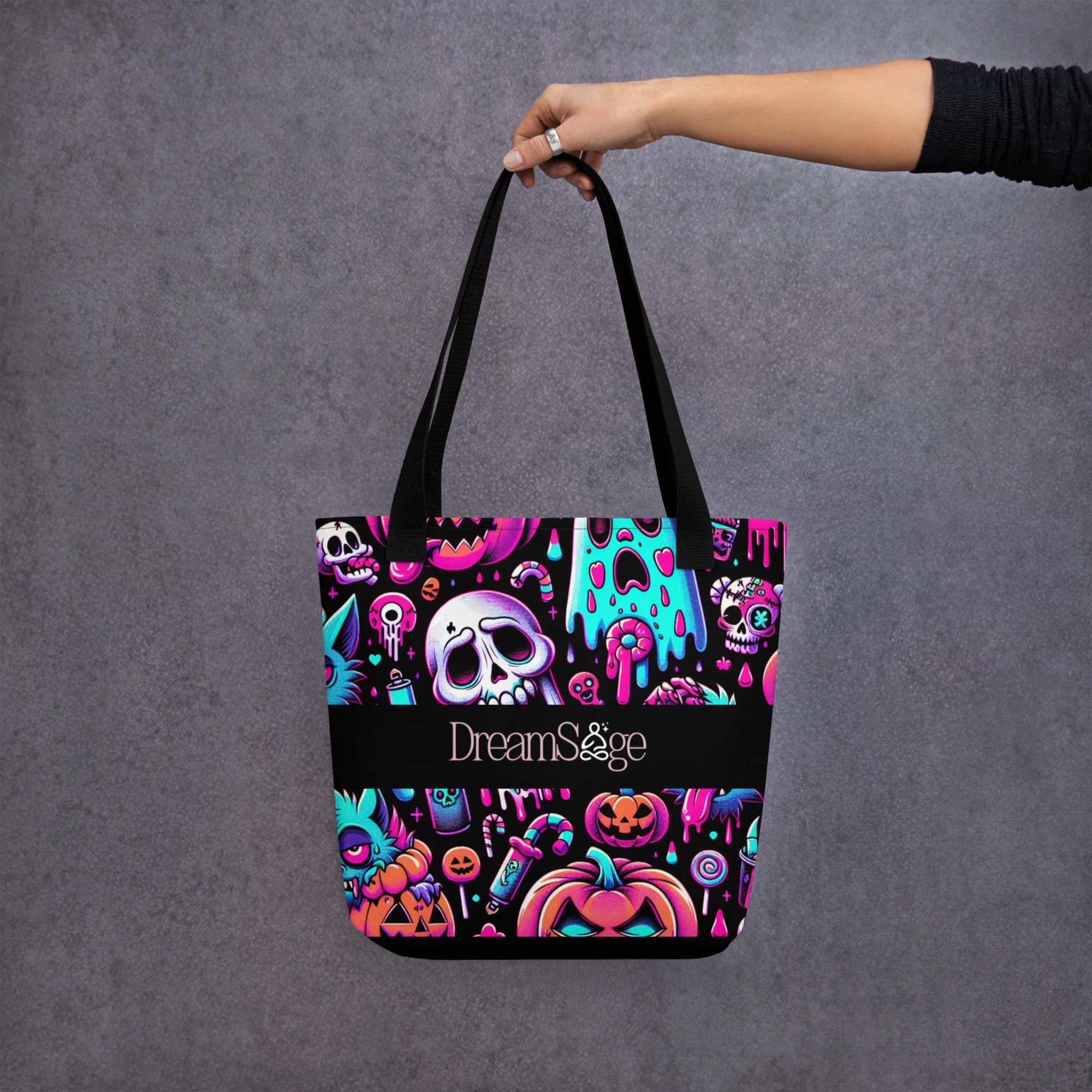TOTE BAG Gothic Grunge Neon Goth Darkcore Weirdcore Ghost Gore Trick or Treat Dark Aesthetic Halloween Tote Bag