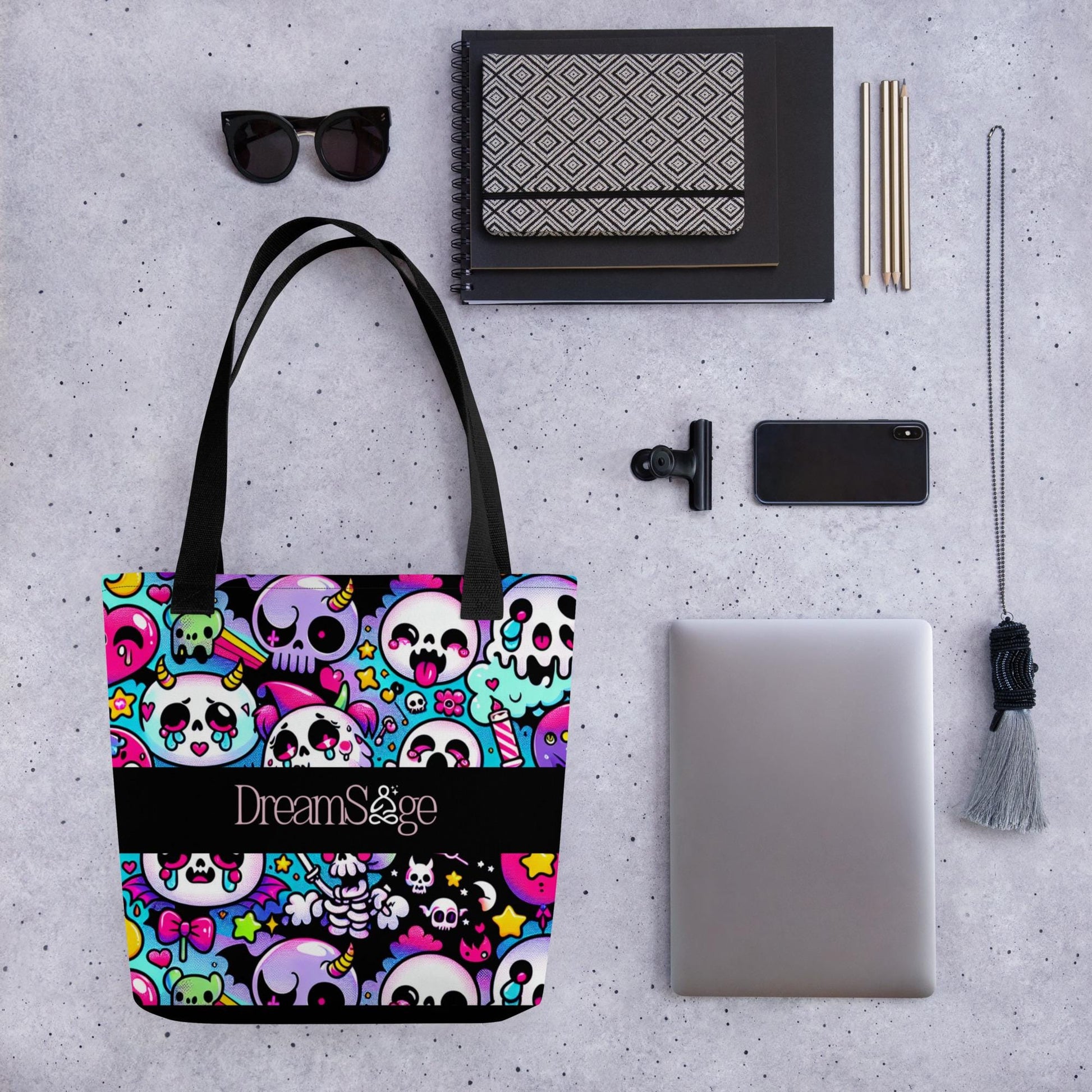 TOTE BAG Gothic Grunge Neon Goth Darkcore Weirdcore Bubble Ghost Gore Stuff Dark Aesthetic Halloween Tote Bag