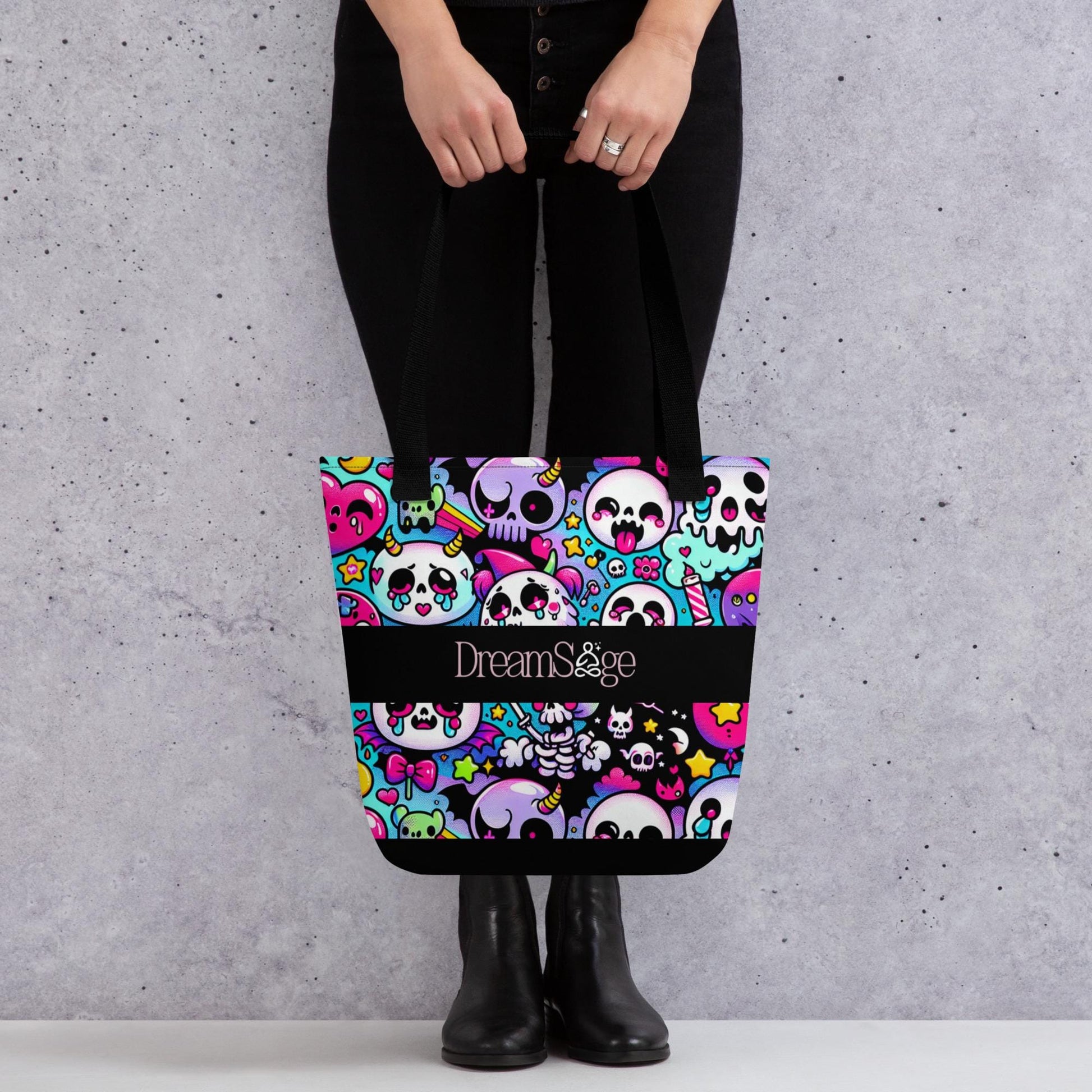 TOTE BAG Gothic Grunge Neon Goth Darkcore Weirdcore Bubble Ghost Gore Stuff Dark Aesthetic Halloween Tote Bag