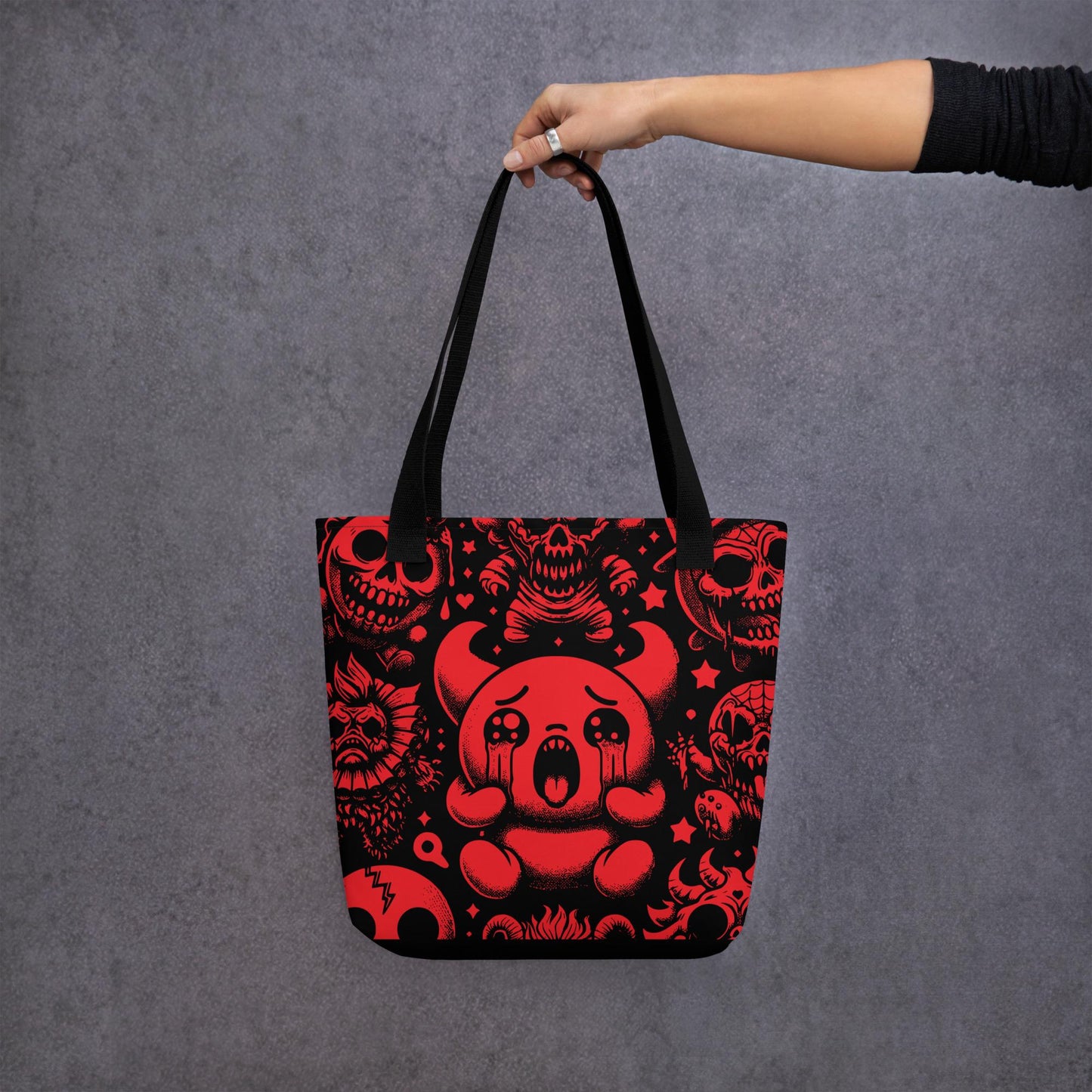 TOTE BAG Gothic Grunge Neon Goth Darkcore Weirdcore Red Demon Dark Aesthetic Halloween Tote Bag