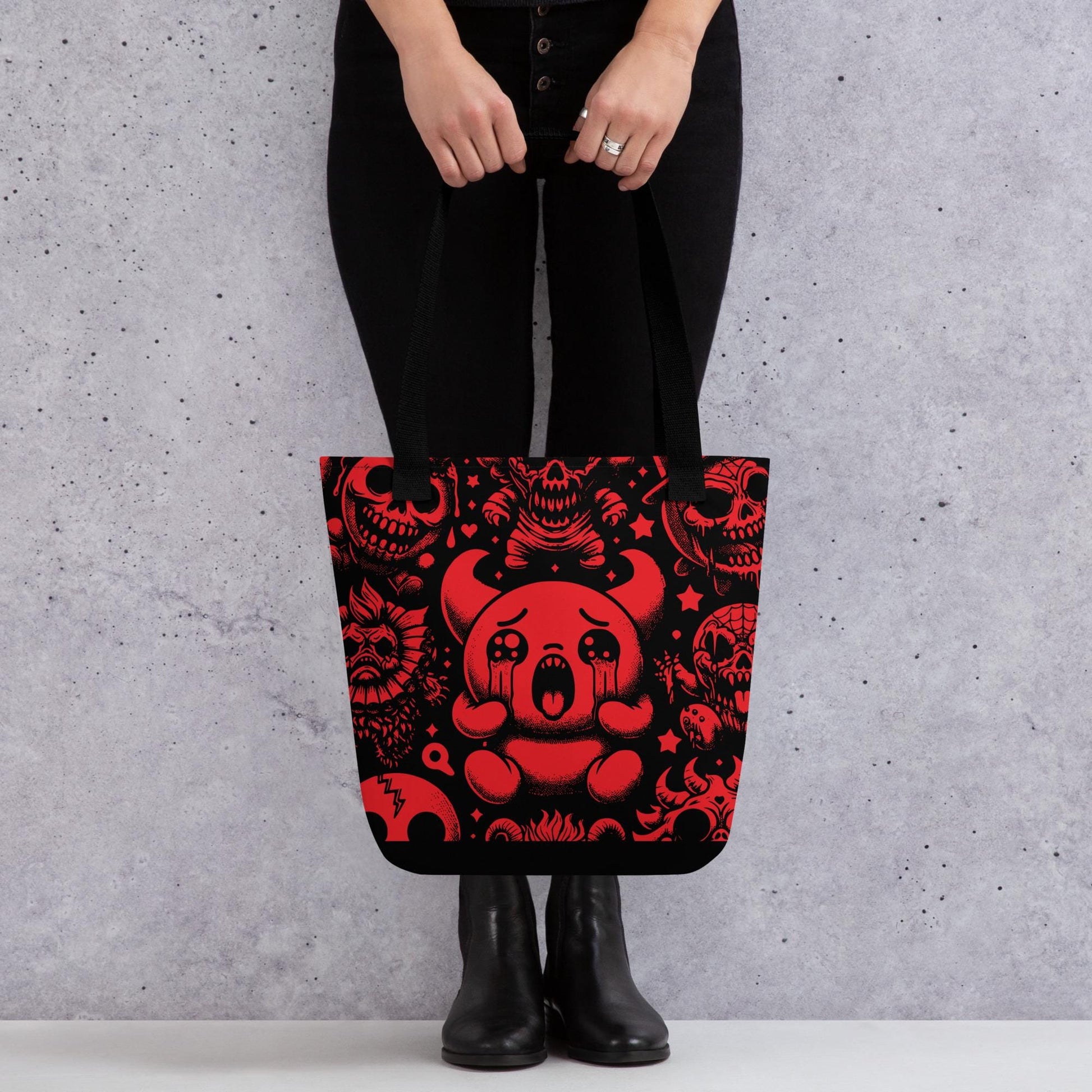 TOTE BAG Gothic Grunge Neon Goth Darkcore Weirdcore Red Demon Dark Aesthetic Halloween Tote Bag