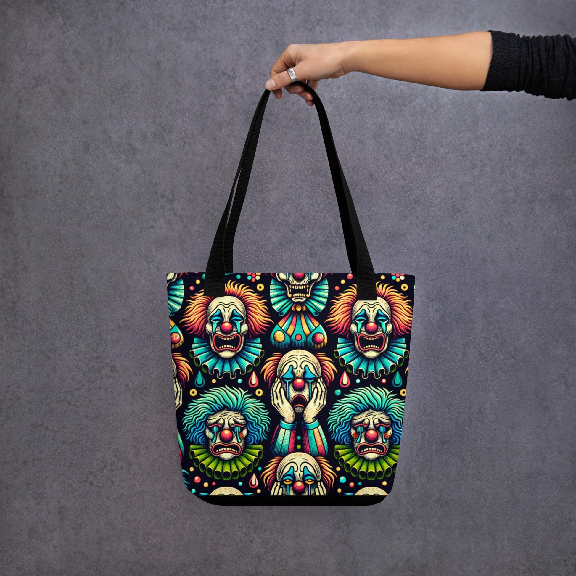 TOTE BAG Gothic Grunge Goth Darkcore Weirdcore Clowncore Spooky Clowns Dark Aesthetic Halloween Tote Bag