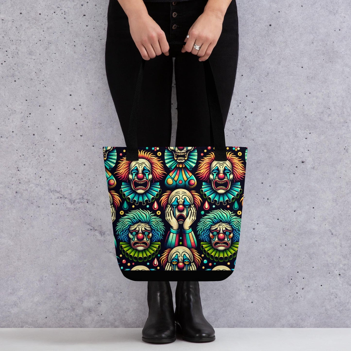 TOTE BAG Gothic Grunge Goth Darkcore Weirdcore Clowncore Spooky Clowns Dark Aesthetic Halloween Tote Bag