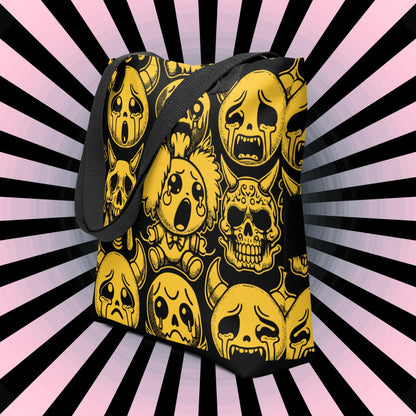 TOTE BAG Gothic Grunge Yellow Goth Darkcore Weirdcore Clown Gore Spooky Dark Aesthetic Halloween Tote Bag