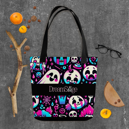 TOTE BAG Gothic Grunge Neon Goth Darkcore Weirdcore Creepy Cute Ghosts Dark Aesthetic Halloween Trick or Treat Tote Bag