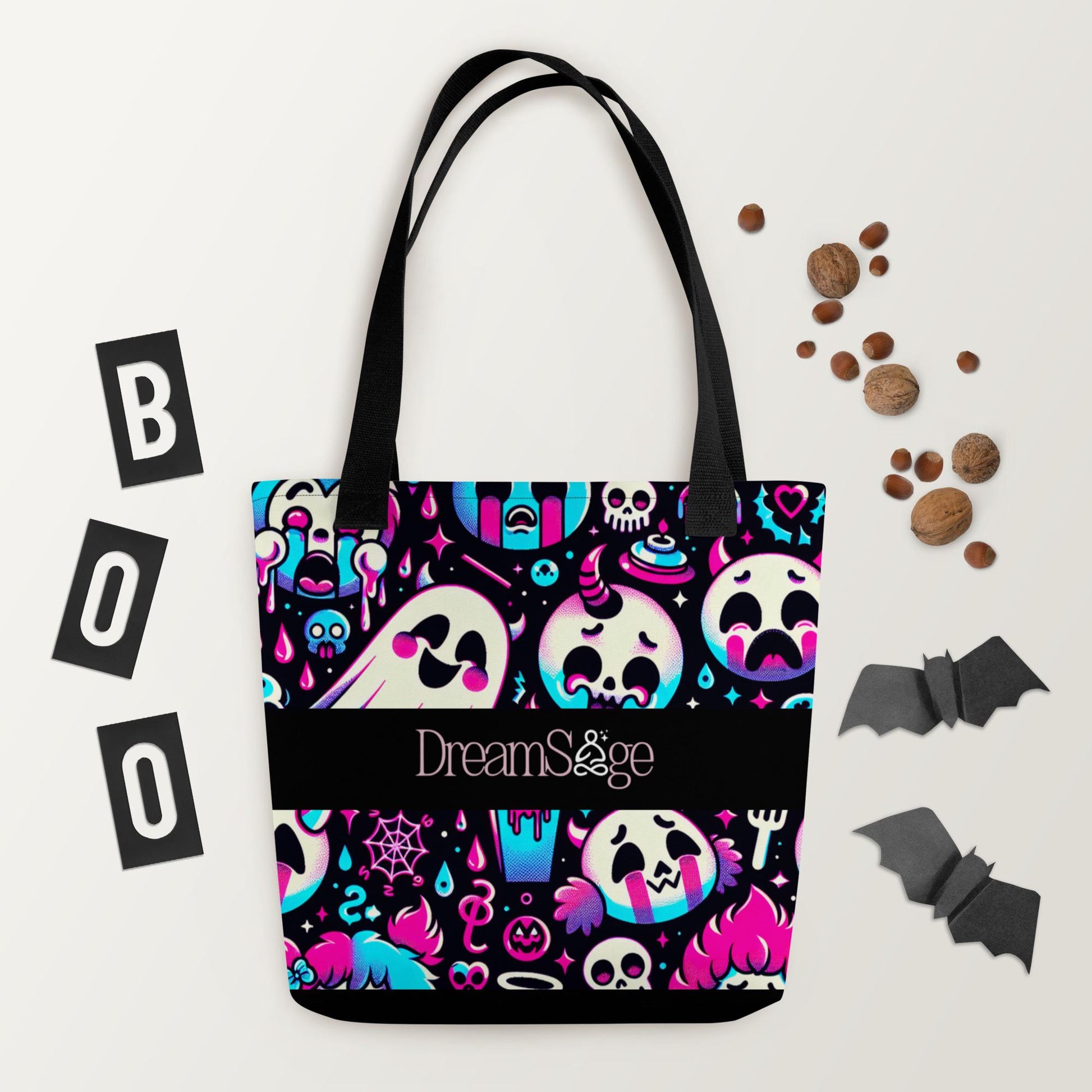 TOTE BAG Gothic Grunge Neon Goth Darkcore Weirdcore Creepy Cute Ghosts Dark Aesthetic Halloween Trick or Treat Tote Bag