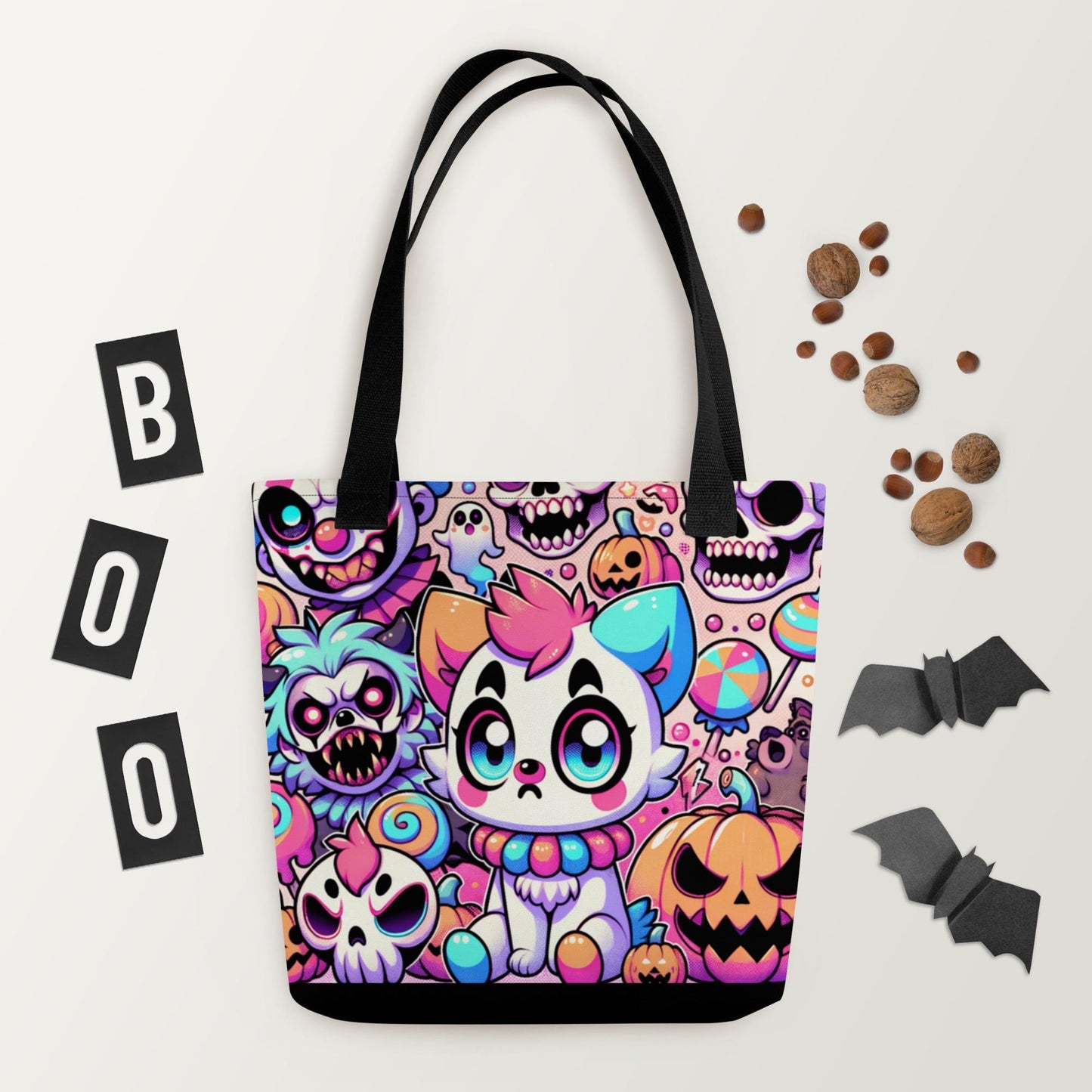 TOTE BAG Gothic Grunge Neon Goth Weirdcore Creepy Circus Hyena Halloween Tote Bag