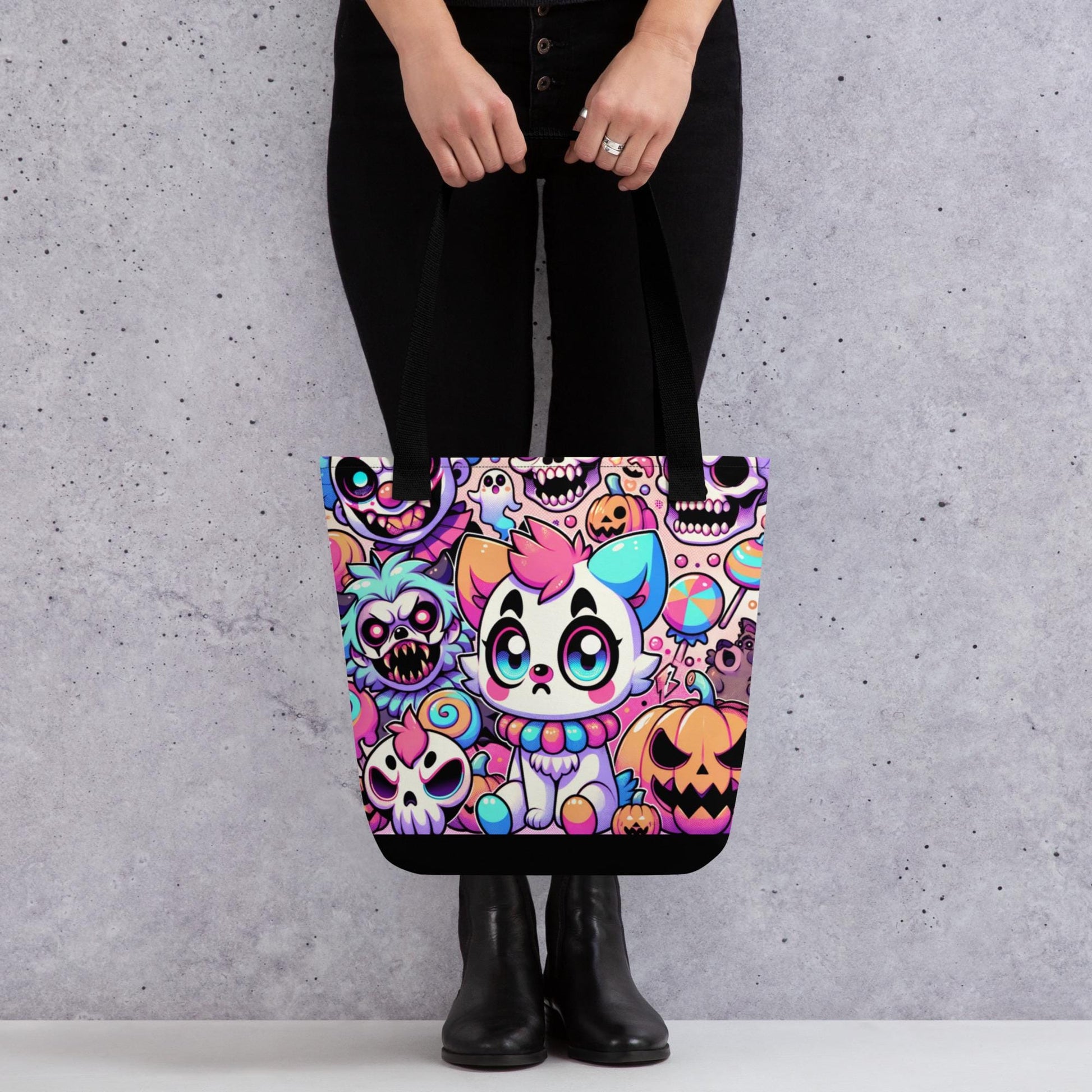 TOTE BAG Gothic Grunge Neon Goth Weirdcore Creepy Circus Hyena Halloween Tote Bag