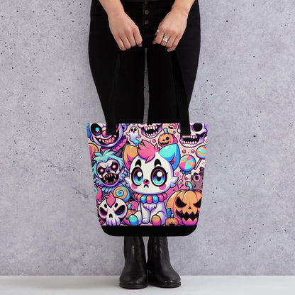 TOTE BAG Gothic Grunge Neon Goth Weirdcore Creepy Circus Hyena Halloween Tote Bag