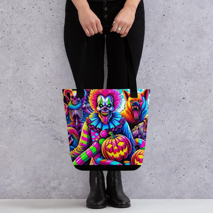 TOTE BAG Gothic Grunge Neon Goth Darkcore Weirdcore Scary Clown Dark Carnival Aesthetic Halloween Tote Bag