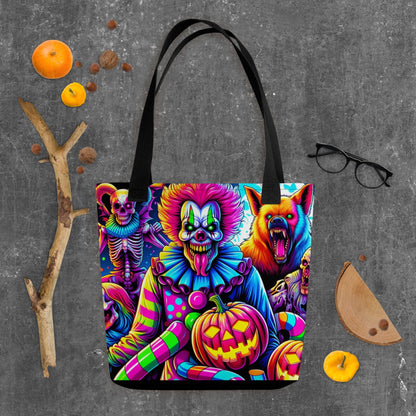 TOTE BAG Gothic Grunge Neon Goth Darkcore Weirdcore Scary Clown Dark Carnival Aesthetic Halloween Tote Bag