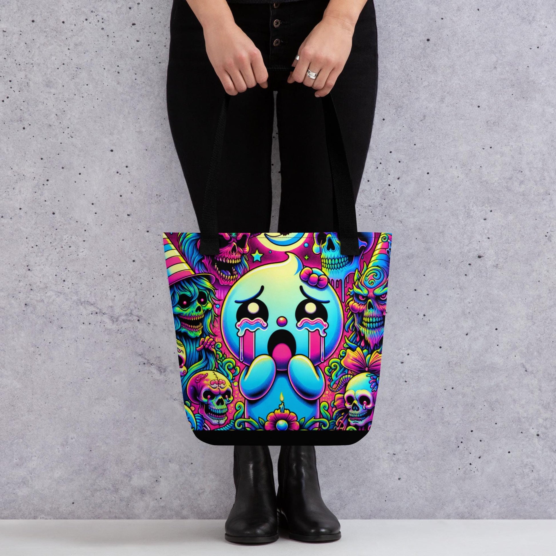TOTE BAG Gothic Grunge Neon Goth Darkcore Weirdcore  It&#39;s My Party and I can Scream if I want to Ghost Halloween Tote Bag