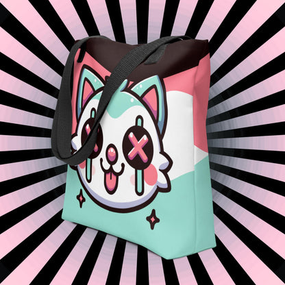 TOTE BAG Gothic Grunge Pastel Goth Weirdcore Clown Kitty Cat Creepy Cute Tote Bag