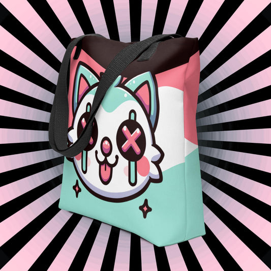 TOTE BAG Gothic Grunge Pastel Goth Weirdcore Clown Kitty Cat Creepy Cute Tote Bag