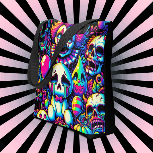 TOTE BAG Gothic Grunge Neon Goth Darkcore Weirdcore Crying Ghost Gore Nightmare Dark Aesthetic Halloween Tote Bag