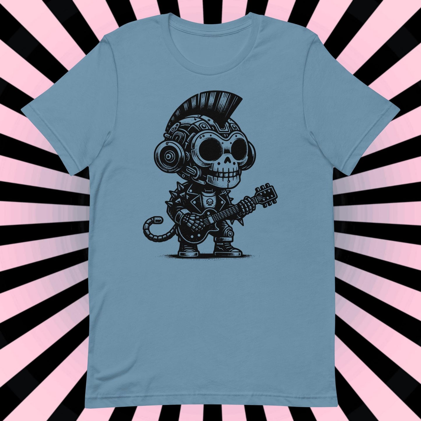 Cyborg Monkey Tee Kawaii Design Cyberpunk Monkey Shirt Y2K Pastel Goth Ethical Techwear in Whimsigoth Warcore Style