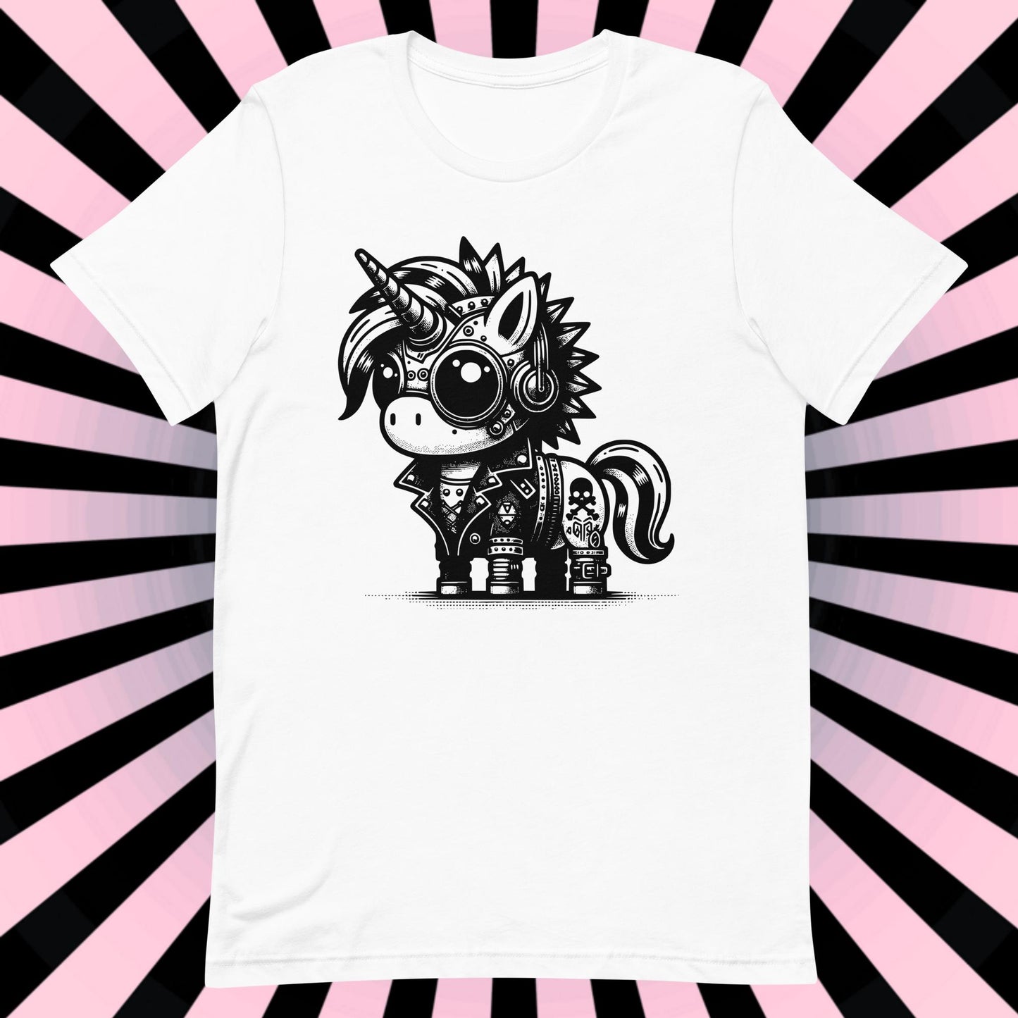 Cyborg Unicorn Tee Kawaii Design Cyberpunk Unicorn Shirt Y2K Pastel Goth Ethical Techwear in Whimsigoth Warcore Style