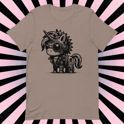Cyborg Unicorn Tee Kawaii Design Cyberpunk Unicorn Shirt Y2K Pastel Goth Ethical Techwear in Whimsigoth Warcore Style