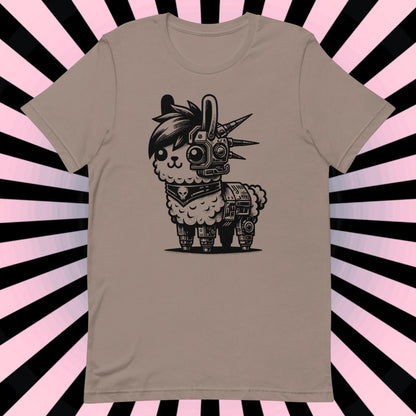Cyborg Llama Tee Kawaii Design Cyberpunk llama Shirt Y2K Pastel Goth Ethical Techwear in Whimsigoth Warcore Style
