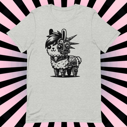 Cyborg Llama Tee Kawaii Design Cyberpunk llama Shirt Y2K Pastel Goth Ethical Techwear in Whimsigoth Warcore Style
