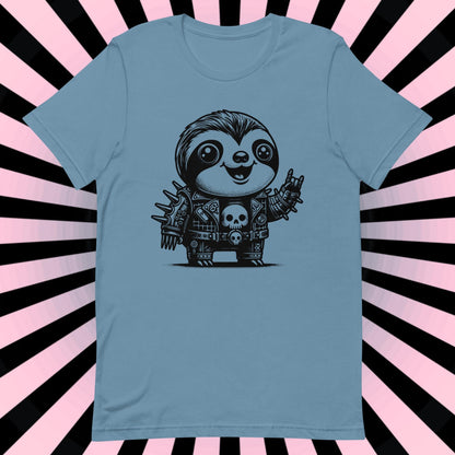 Cyborg Sloth Tee Kawaii Design Cyberpunk Sloth Shirt Y2K Pastel Goth Ethical Techwear in Whimsigoth Warcore Style