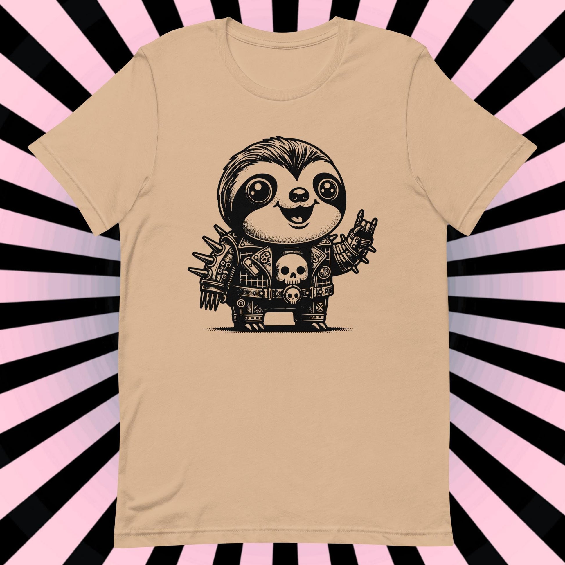 Cyborg Sloth Tee Kawaii Design Cyberpunk Sloth Shirt Y2K Pastel Goth Ethical Techwear in Whimsigoth Warcore Style