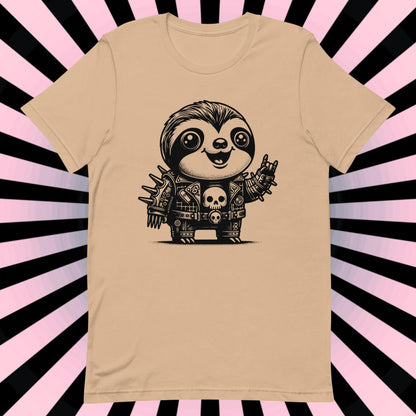 Cyborg Sloth Tee Kawaii Design Cyberpunk Sloth Shirt Y2K Pastel Goth Ethical Techwear in Whimsigoth Warcore Style