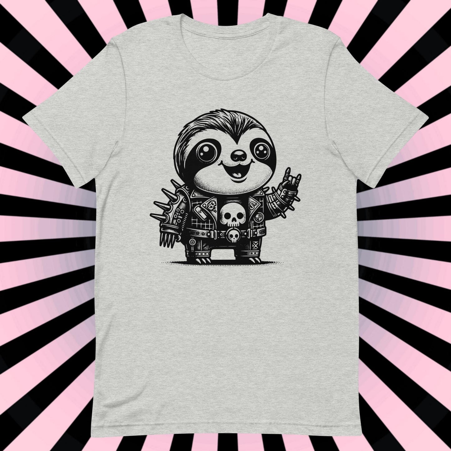 Cyborg Sloth Tee Kawaii Design Cyberpunk Sloth Shirt Y2K Pastel Goth Ethical Techwear in Whimsigoth Warcore Style